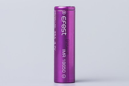 Аккумулятор 18650 / IMR / 2500 mAh / без защиты / 35 А / плоский + / Efest Purple